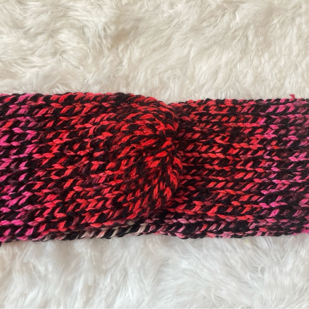 Stylish Red and Black Knit Headband